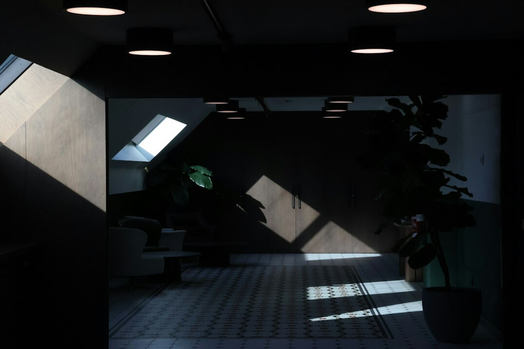 Television screens in a dark room