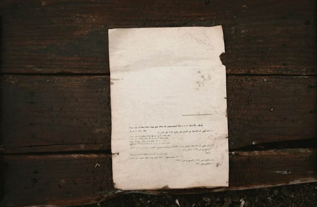 Old paper documents and typewritten pages